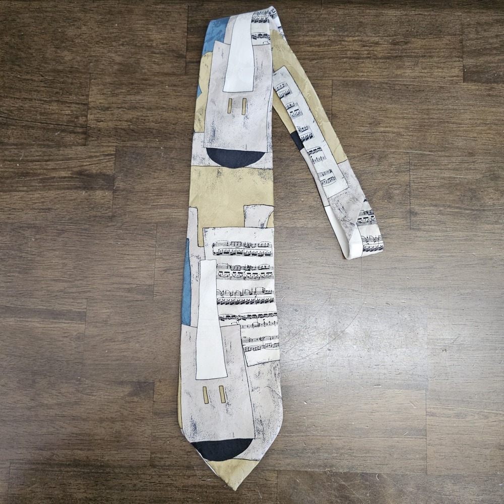 VTG Picasso‎ Violin Sheet Music Tie 1988 Abstract Art Musician Gift 100% Silk